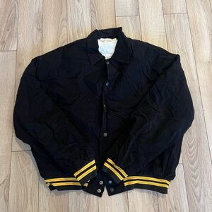 MNML Black Bomber Jacket with Yellow Accents